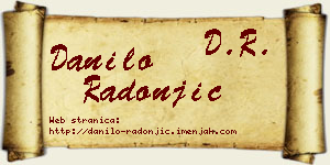 Danilo Radonjić vizit kartica